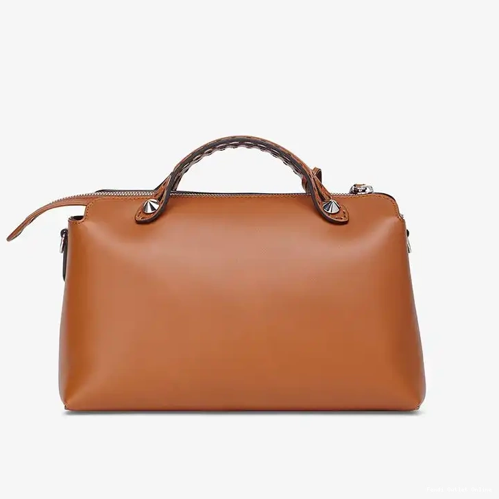 Affordable Bag The Boston Way ROMA Calf Medium Brown In Leather Logo Fendi By 0704